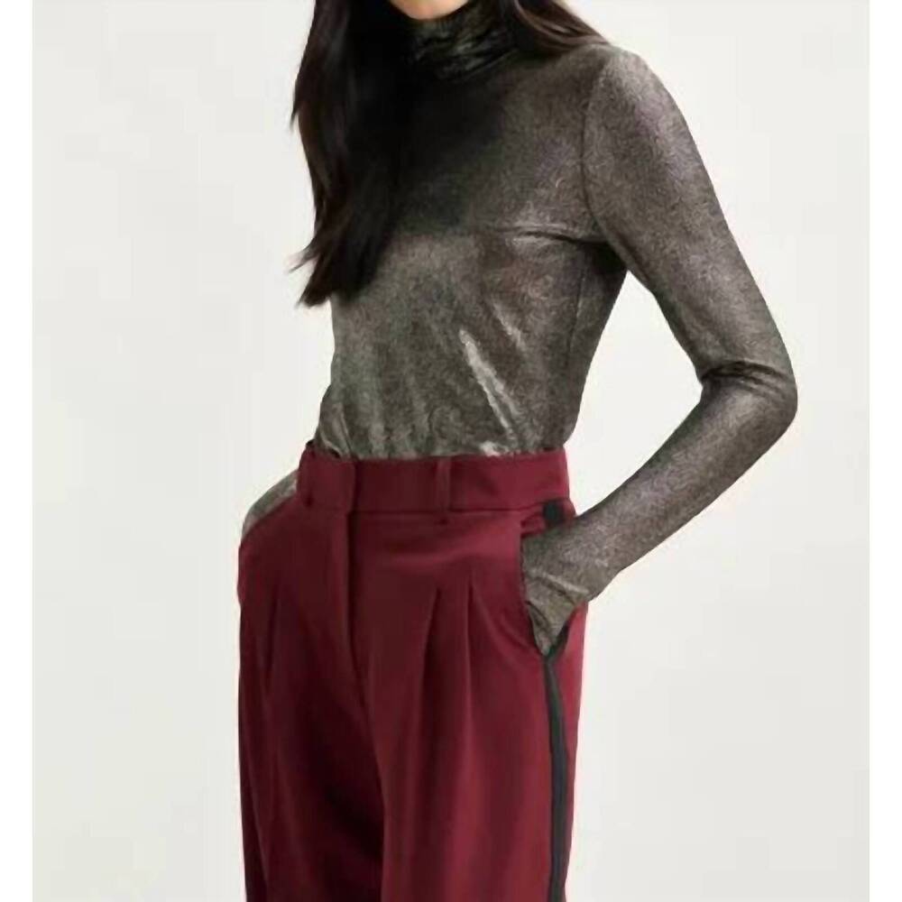 NEW ESSENTIEL ANTWERP ilevate metallic turtleneck top in silver